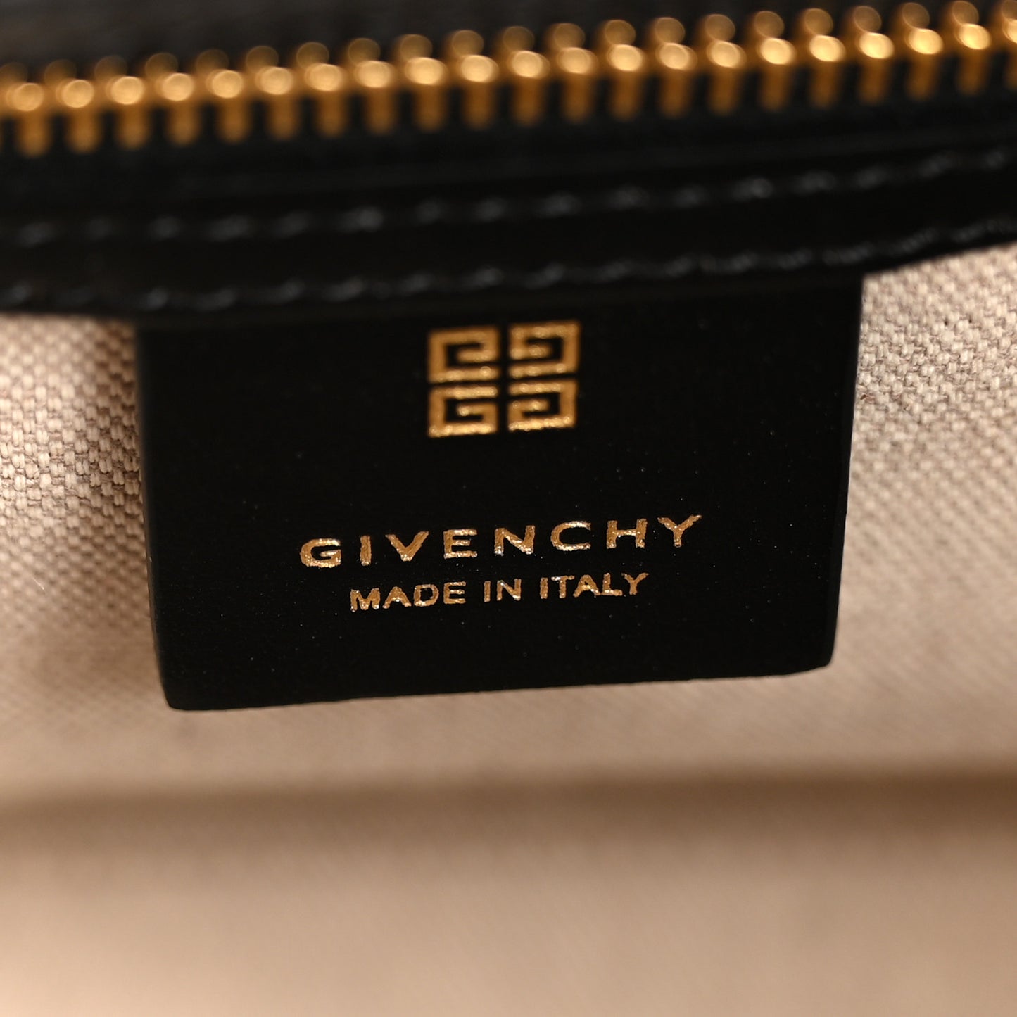 Canvas Jacquard Embroidered Calfskin 4G Mini Antigona Black