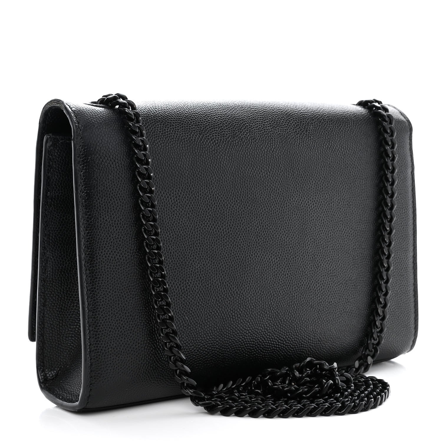 Saint Laurent Grain De Poudre Small Monogram Monochrome Kate Satchel Black 3 of 13