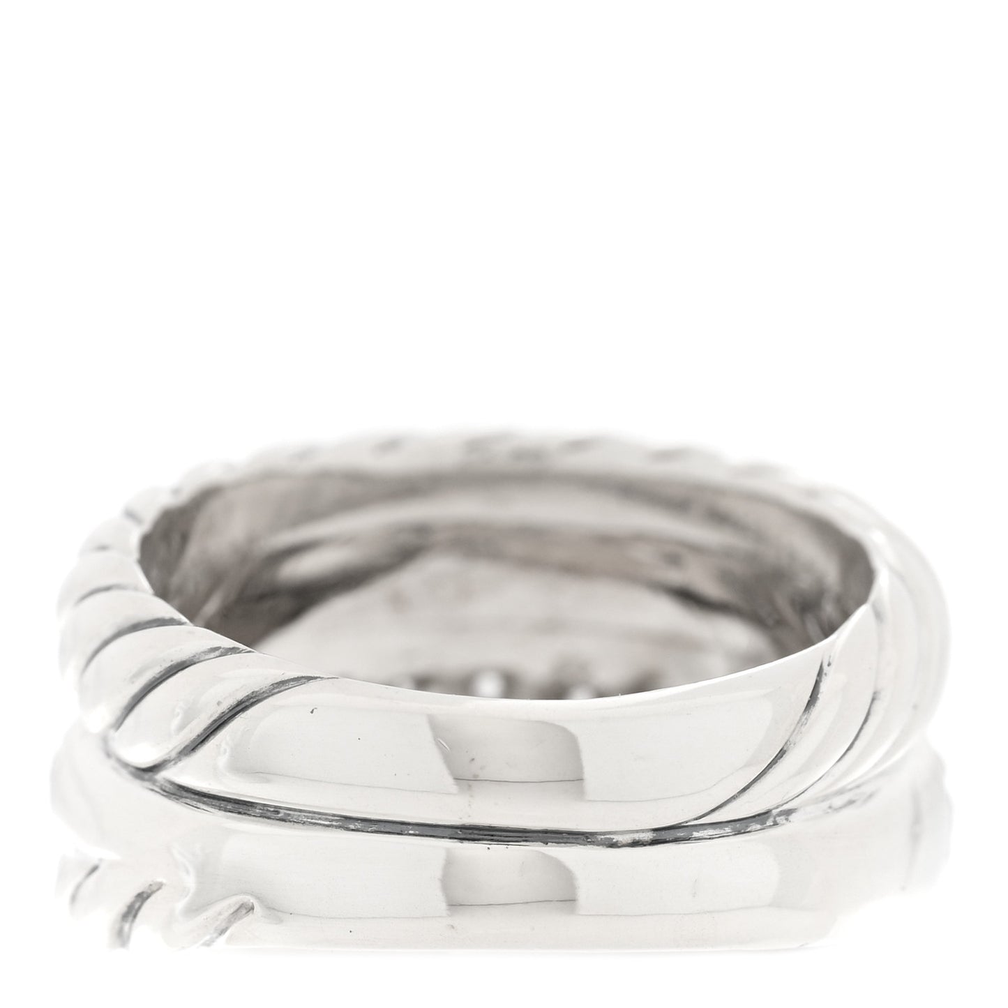 Sterling Silver Diamond Thoroughbred Cable Wrap Ring 54 7