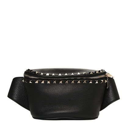 Valentino Garavani Grainy Calfskin Rockstud Belt Bag Black 1 of 9