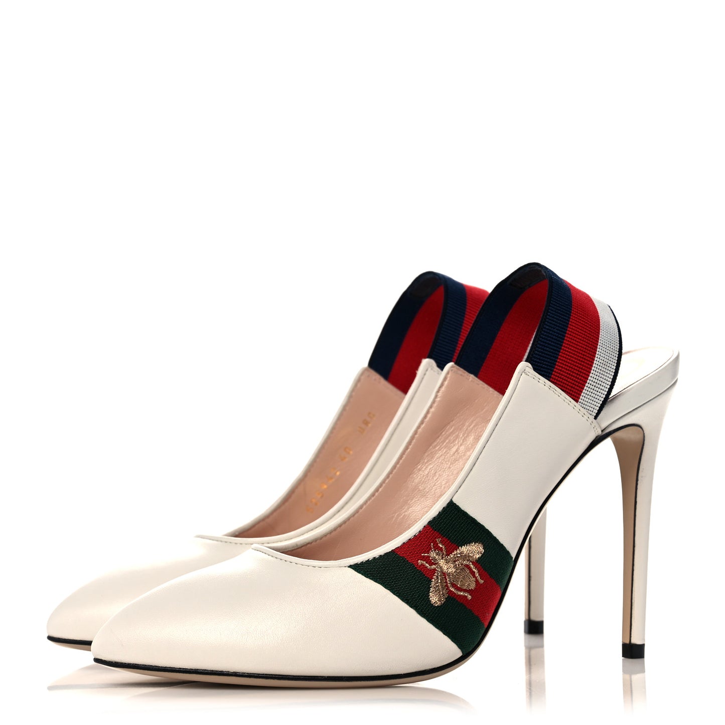 Malaga Kid Web Sylvie High Heel Slingback Pumps 40 White