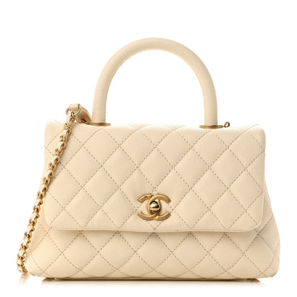 Chanel Caviar Quilted Mini Coco Handle Flap Beige 1 of 12