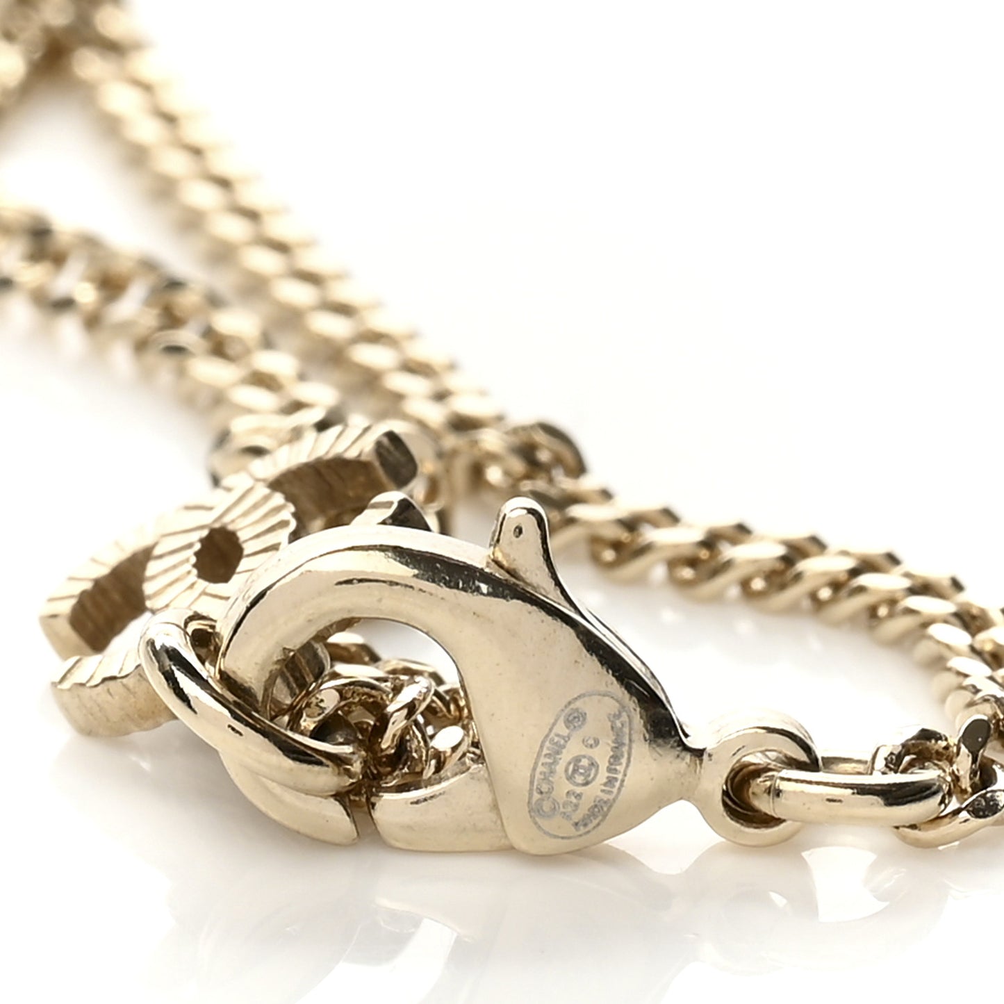 Crystal CC Chain Necklace Gold