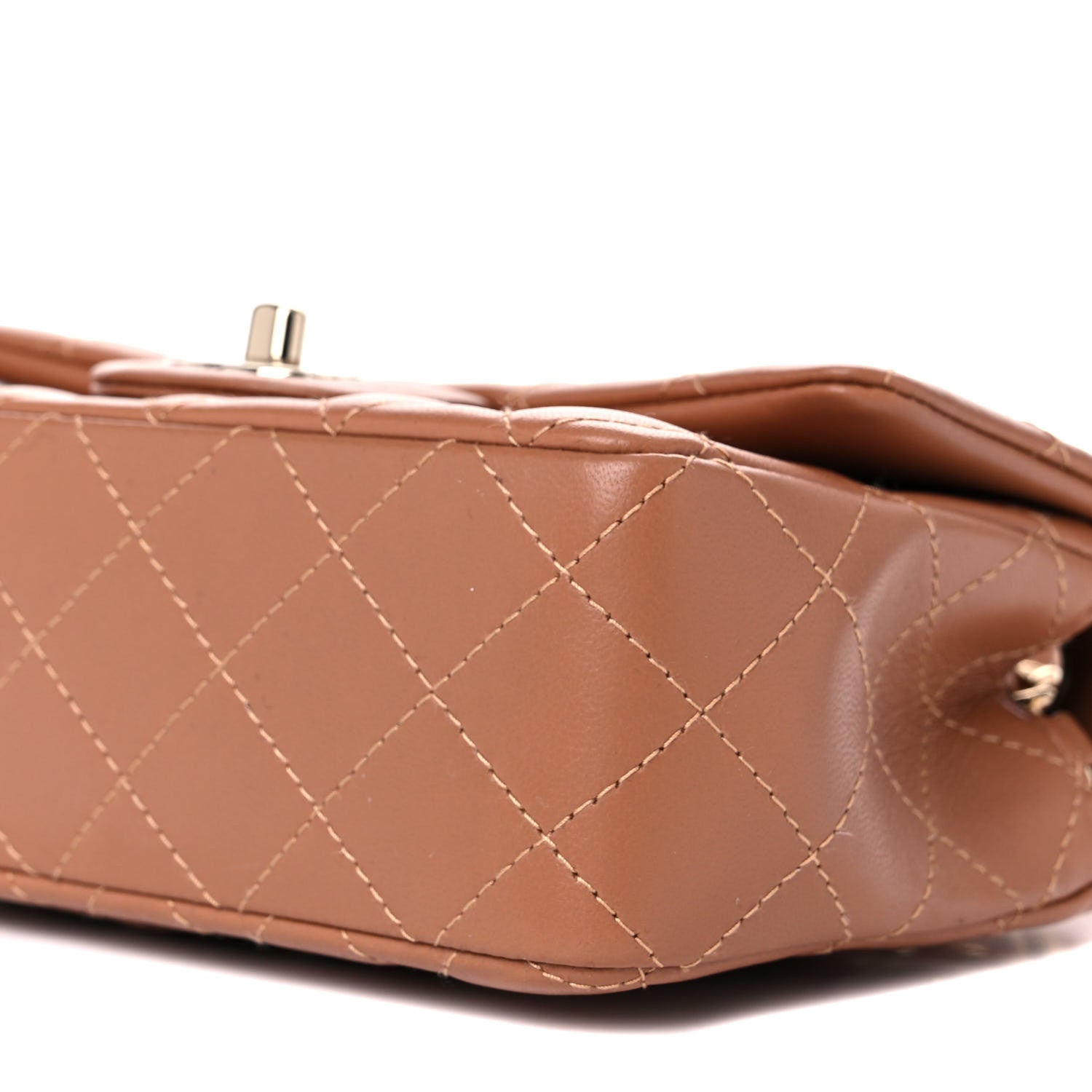 Chanel Lambskin Quilted Mini Rectangular Flap Brown 8 of 9