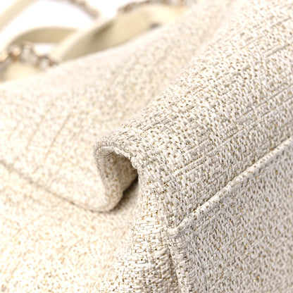 Chanel Lurex Boucle Medium Deauville Tote White 9 of 14