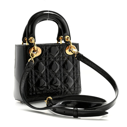 Christian Dior Patent Cannage Mini Lady Dior Black 3 of 12