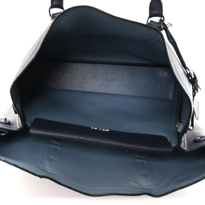 Prada Saffiano Cuir Medium Double Handle Tote Baltico Astrale 5 of 14