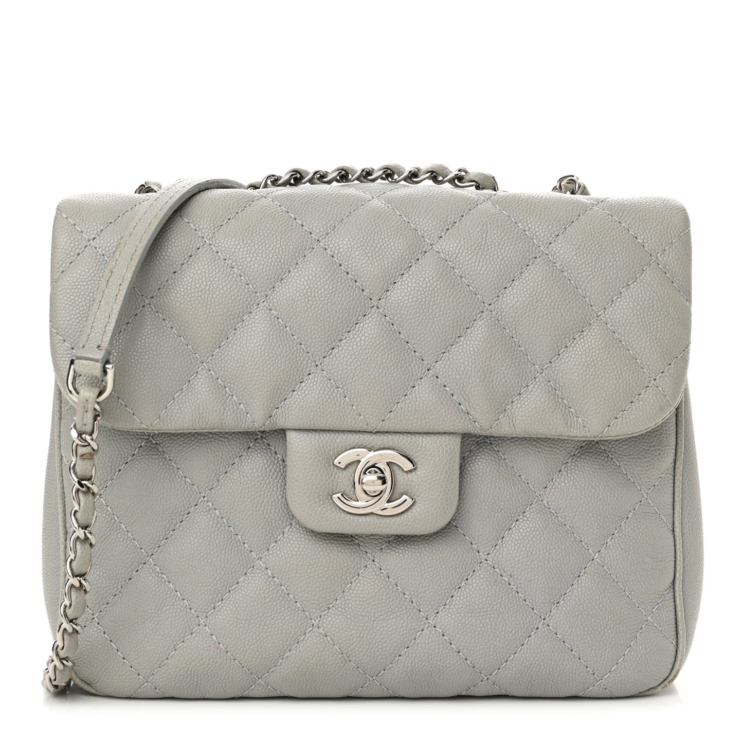 Caviar Quilted Medium Urban Companion Flap Grey
