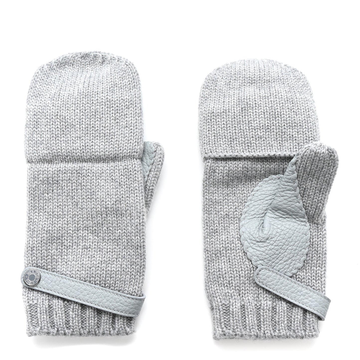 Cashmere Deerskin Baltimore Mittens S Light Grey