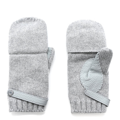 Hermes Cashmere Deerskin Baltimore Mittens S Light Grey 1 of 5