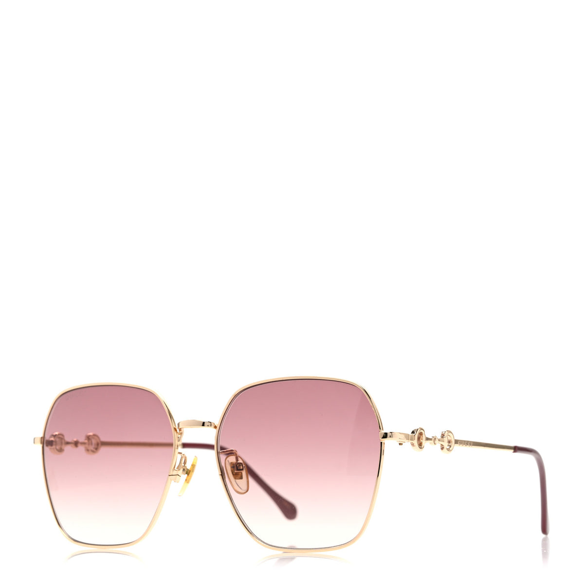Metal Horsebit Square Sunglasses GG0882SA Gold