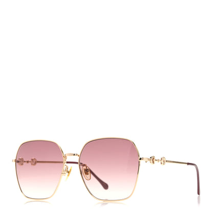 Gucci Metal Horsebit Square Sunglasses GG0882SA Gold 1 of 8