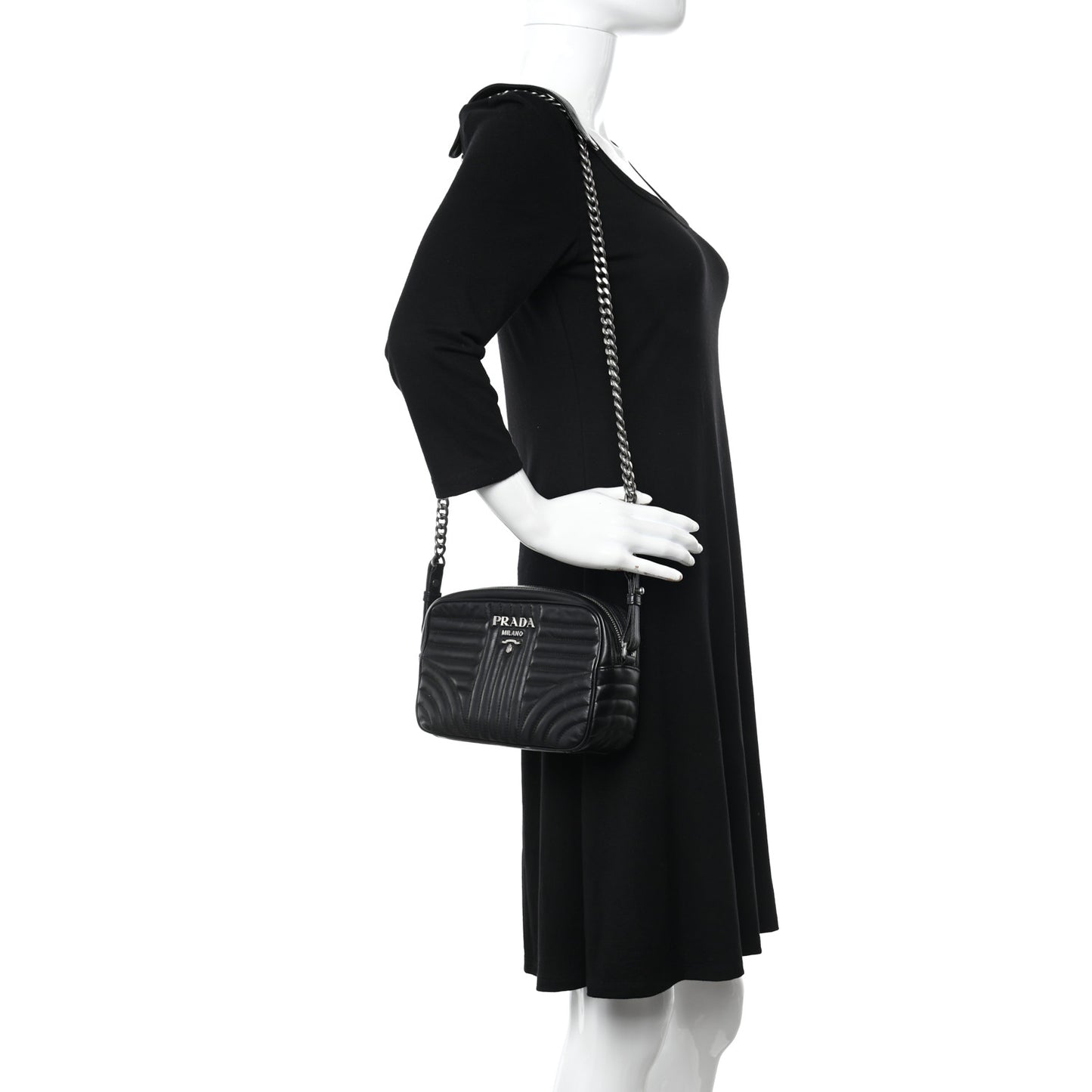 Soft Calfskin Diagramme Camera Bag Black