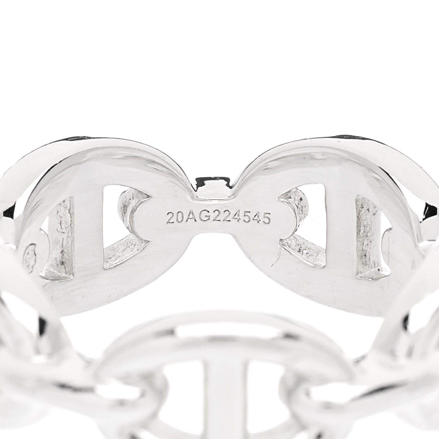 Hermes Sterling Silver PM Chaine d'Ancre Enchainee Band Ring 52 6 7 of 8