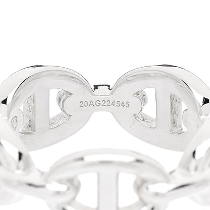 Hermes Sterling Silver PM Chaine d'Ancre Enchainee Band Ring 52 6 7 of 8