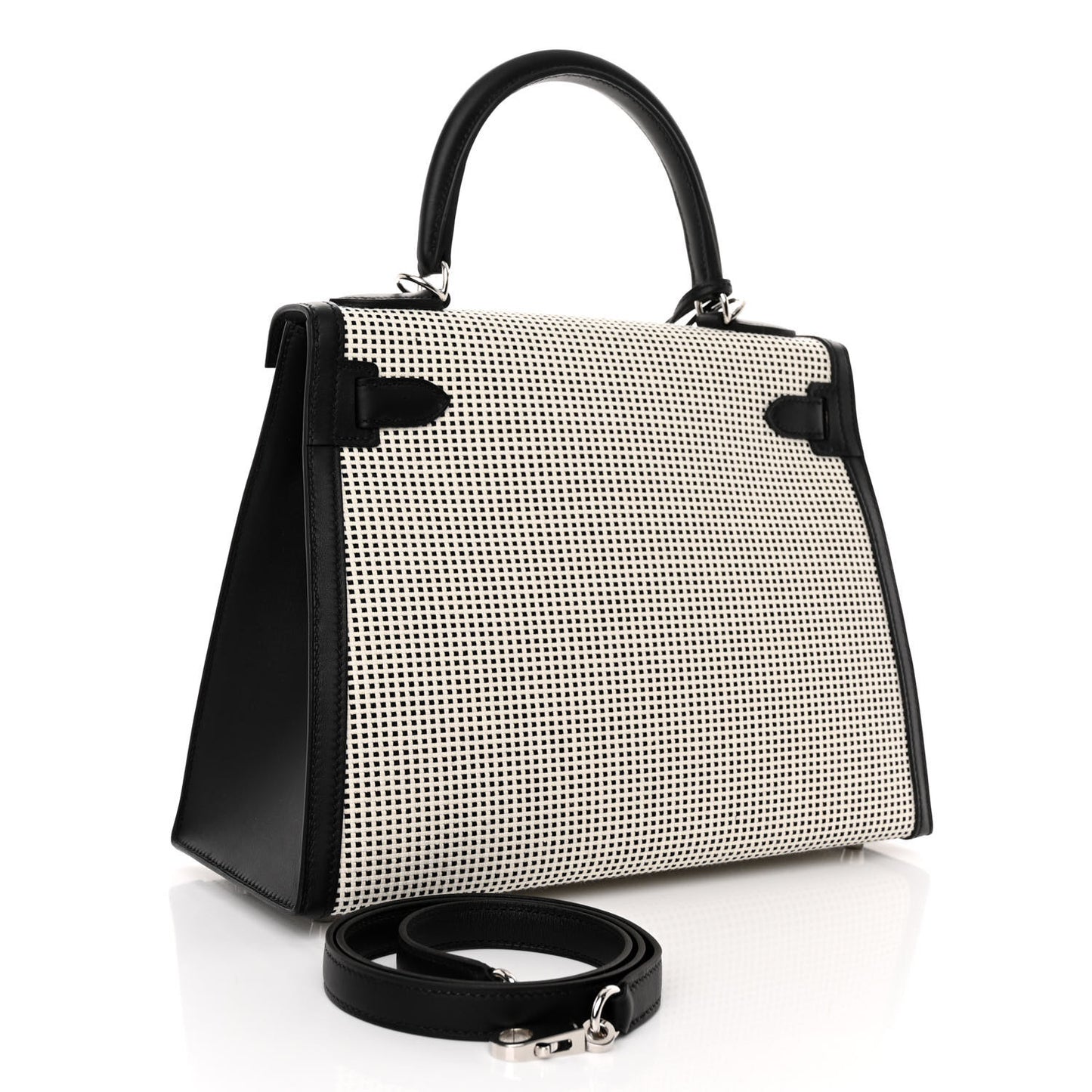 Toile Quadrille Swift Kelly Sellier 28 Ecru White Black