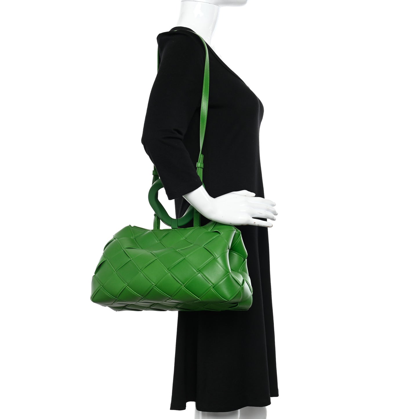 Nappa Maxi Intrecciato Grasp Top Handle Bag Parakeet