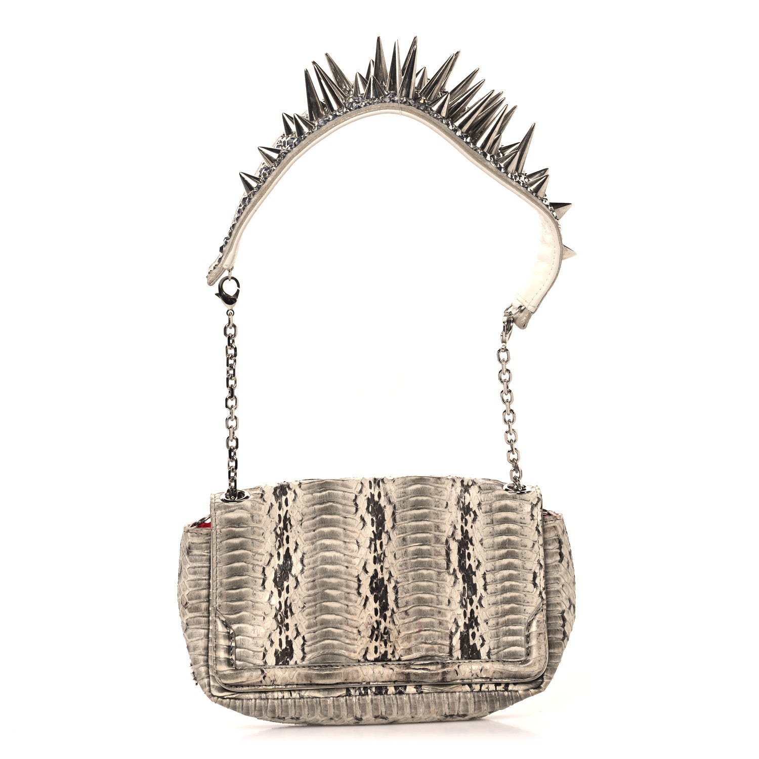 Christian Louboutin Snakeskin Artemis Spike Strap White 1 of 11