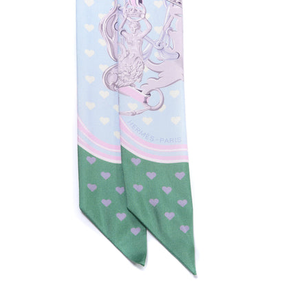 Hermes Silk Brides De Gala Love Twilly Bleu Ciel Parme Vert 2 of 4