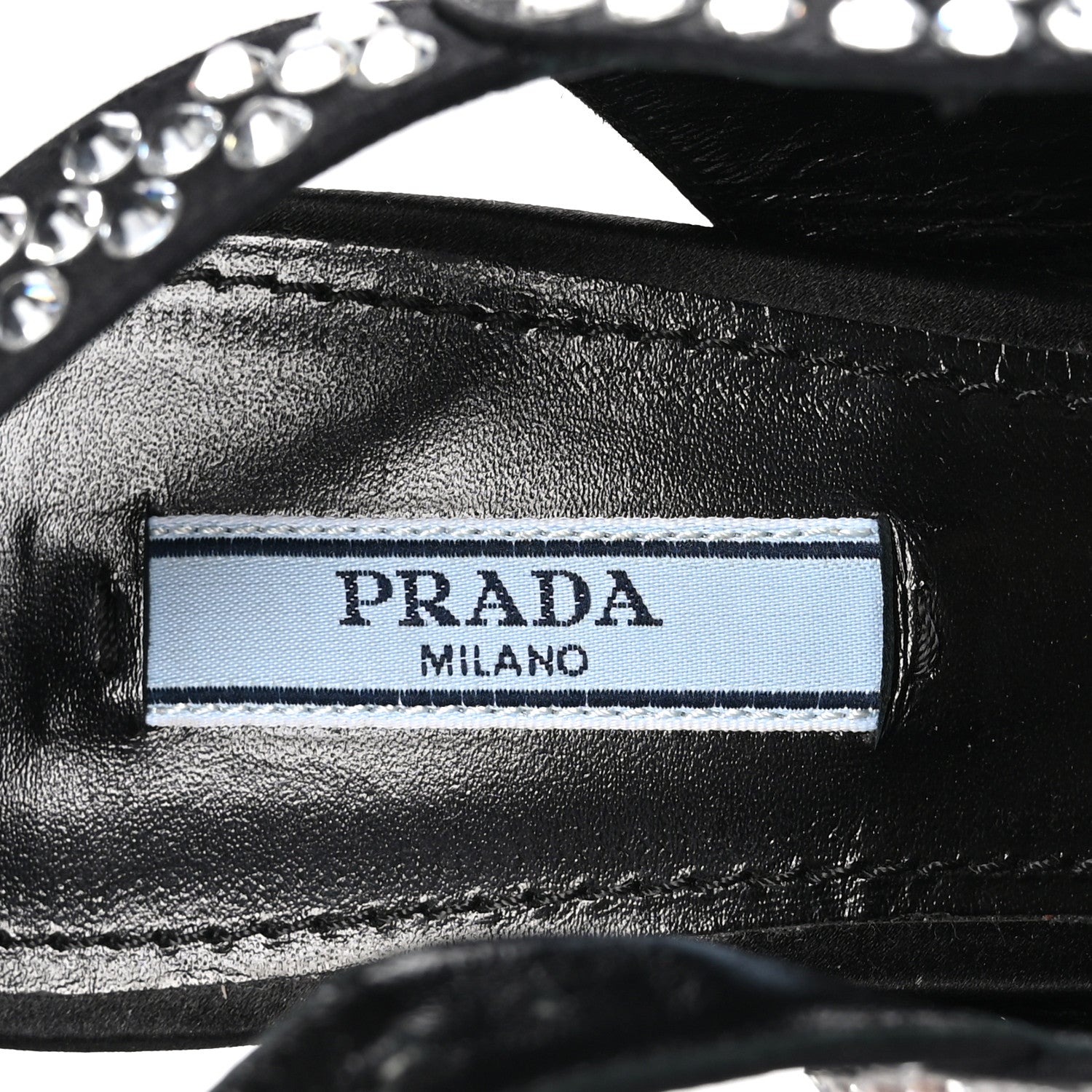 Prada Satin Crystal Calzature Donna 105mm Sandals 39 Cristal 6 of 7
