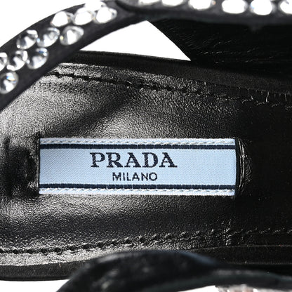 Prada Satin Crystal Calzature Donna 105mm Sandals 39 Cristal 6 of 7