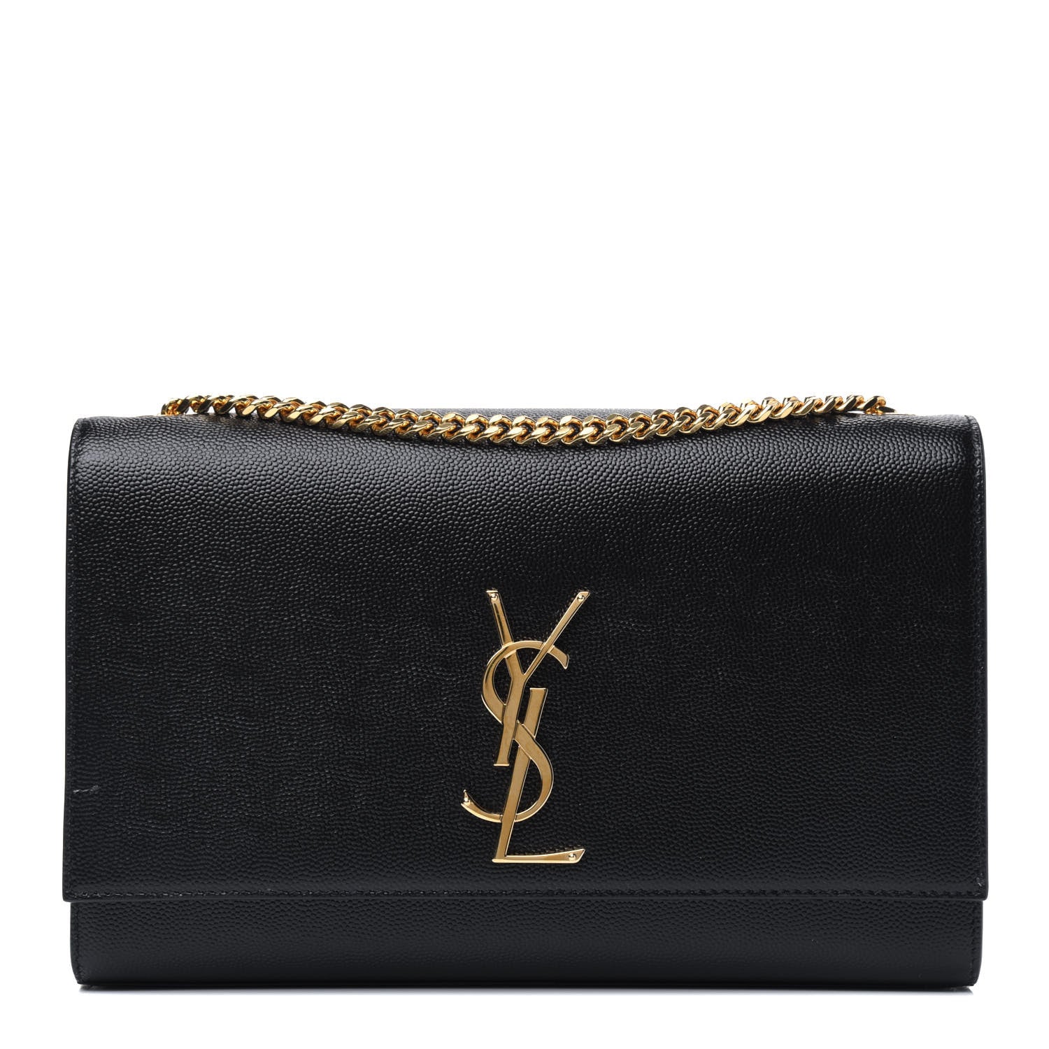 Saint Laurent Grain De Poudre Medium Classic Monogram Kate Satchel Black 1 of 3