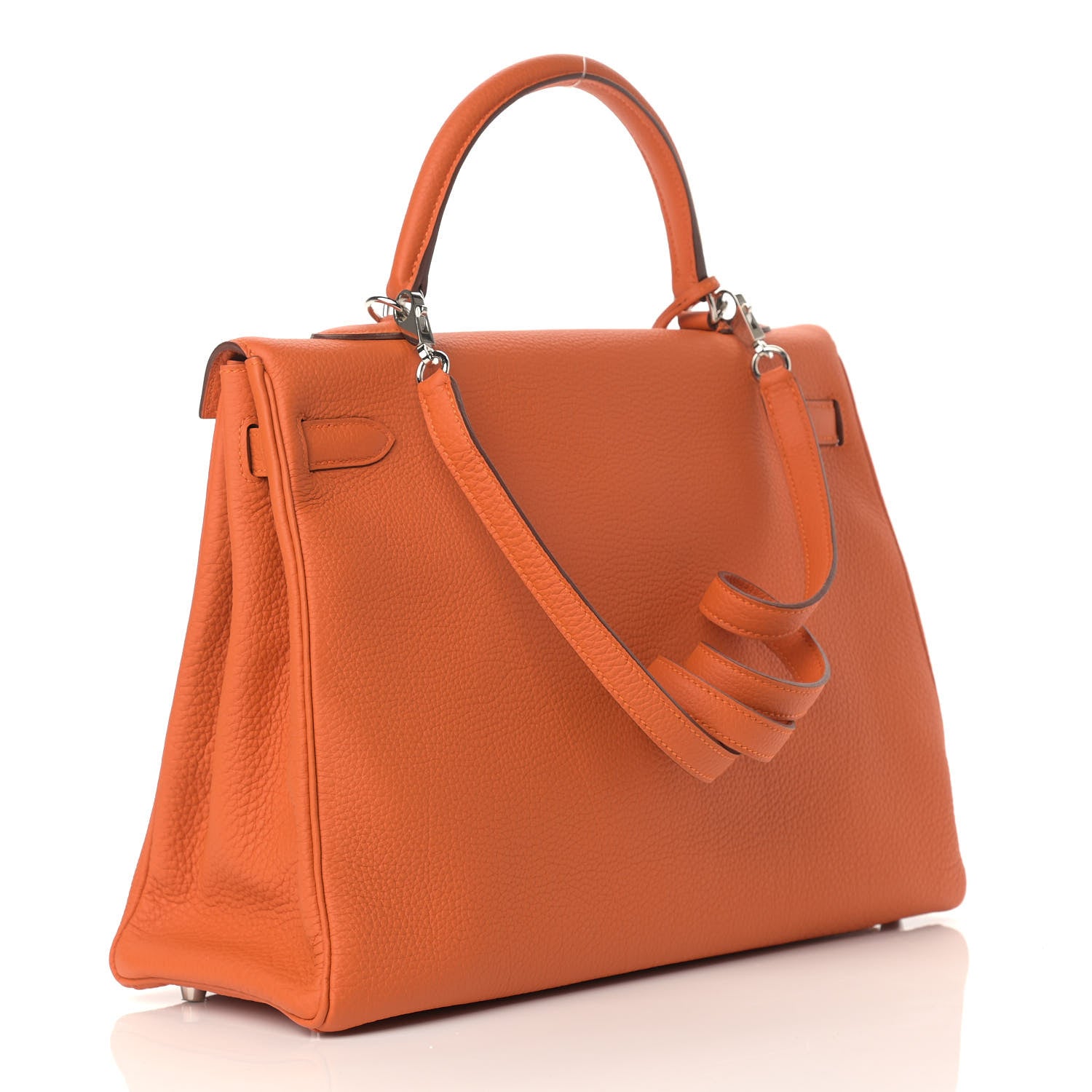 Hermes Togo Kelly Retourne 35 Orange 3 of 10
