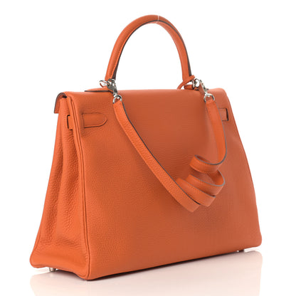 Hermes Togo Kelly Retourne 35 Orange 3 of 10