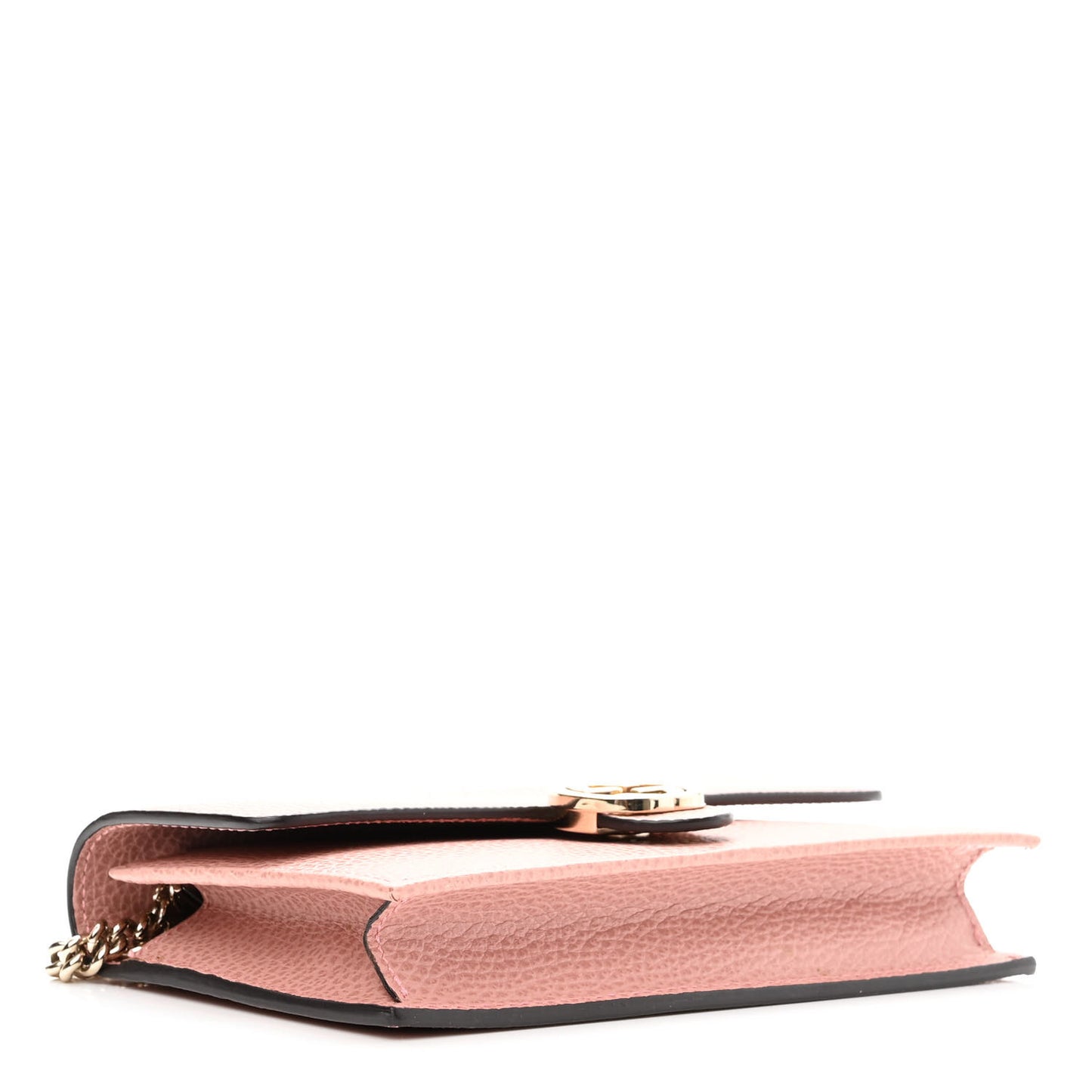 Dollar Calfskin Interlocking G Chain Wallet Soft Pink