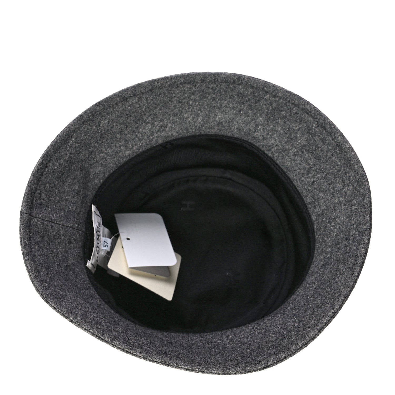 Hermes Cashmere Debbie Charms Bucket Hat 57 Charbon 4 of 5