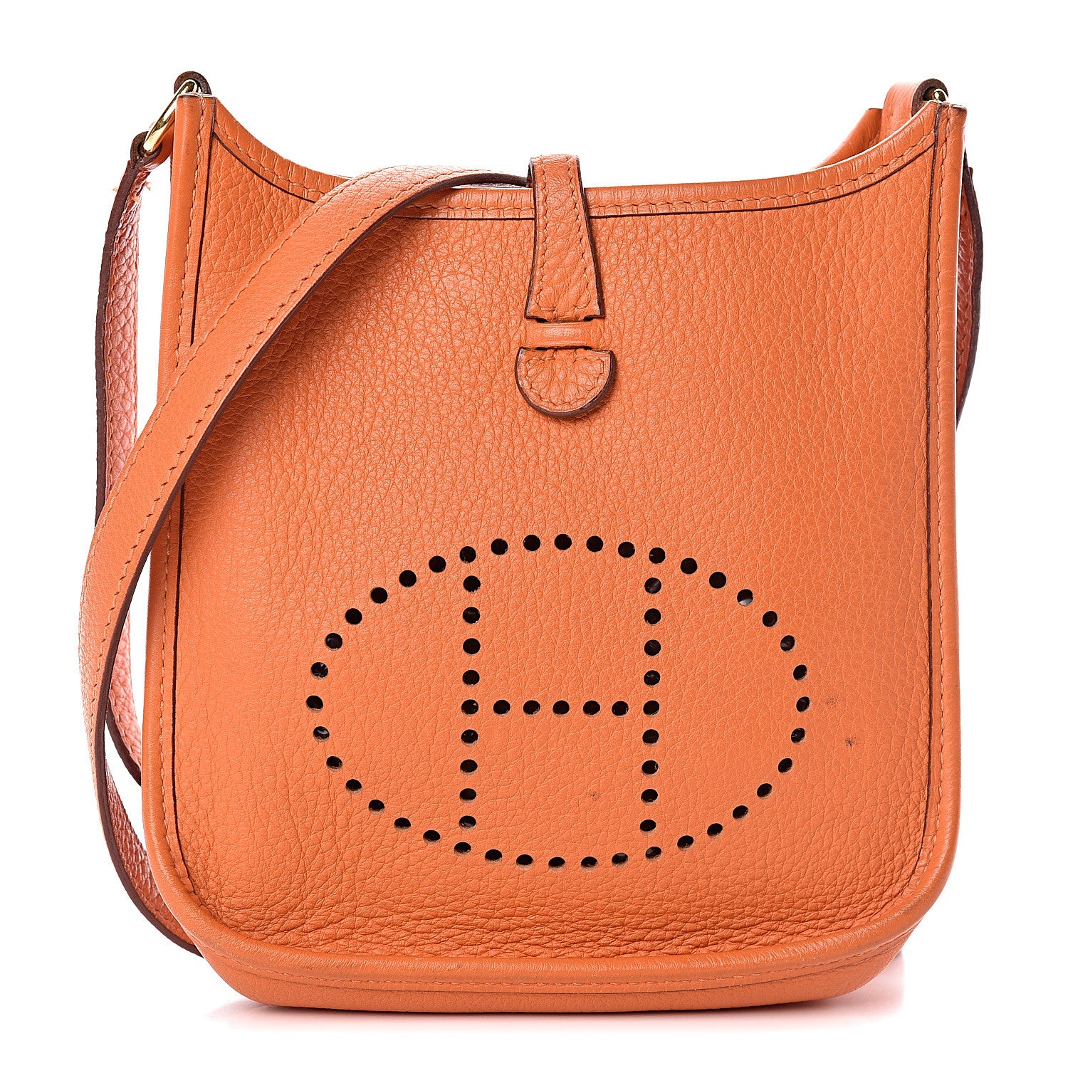 Hermes Taurillon Clemence Evelyne TPM Orange 1 of 17
