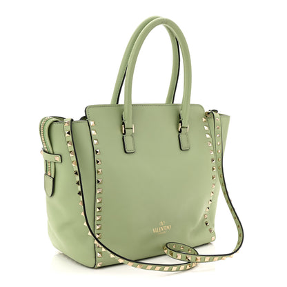 Valentino Garavani Vitello Rockstud Double Handle Tote Green Tea Sorbet 3 of 10