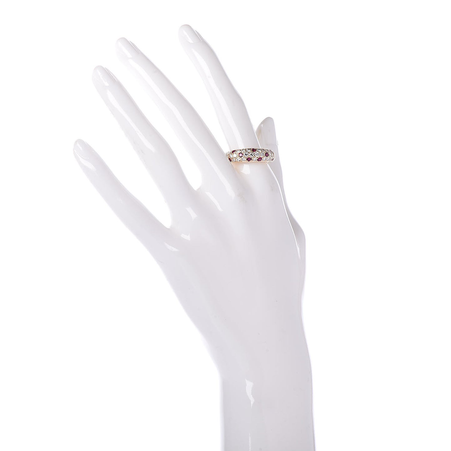 18K Yellow Gold Diamond Ruby 6mm Mimi Ring 55 7.25