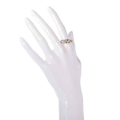 Cartier 18K Yellow Gold Diamond Ruby 6mm Mimi Ring 55 7.25 2 of 5