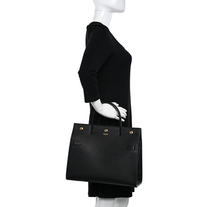 Burberry Grainy Calfskin Medium Title Bag Black 2 of 11