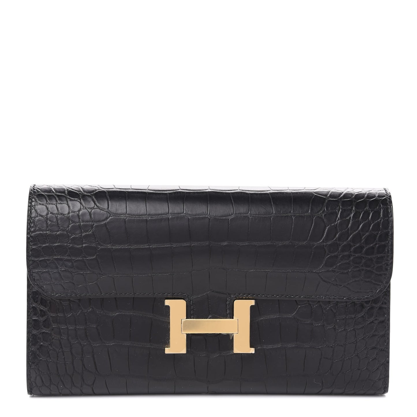 Matte Alligator Constance Wallet Black