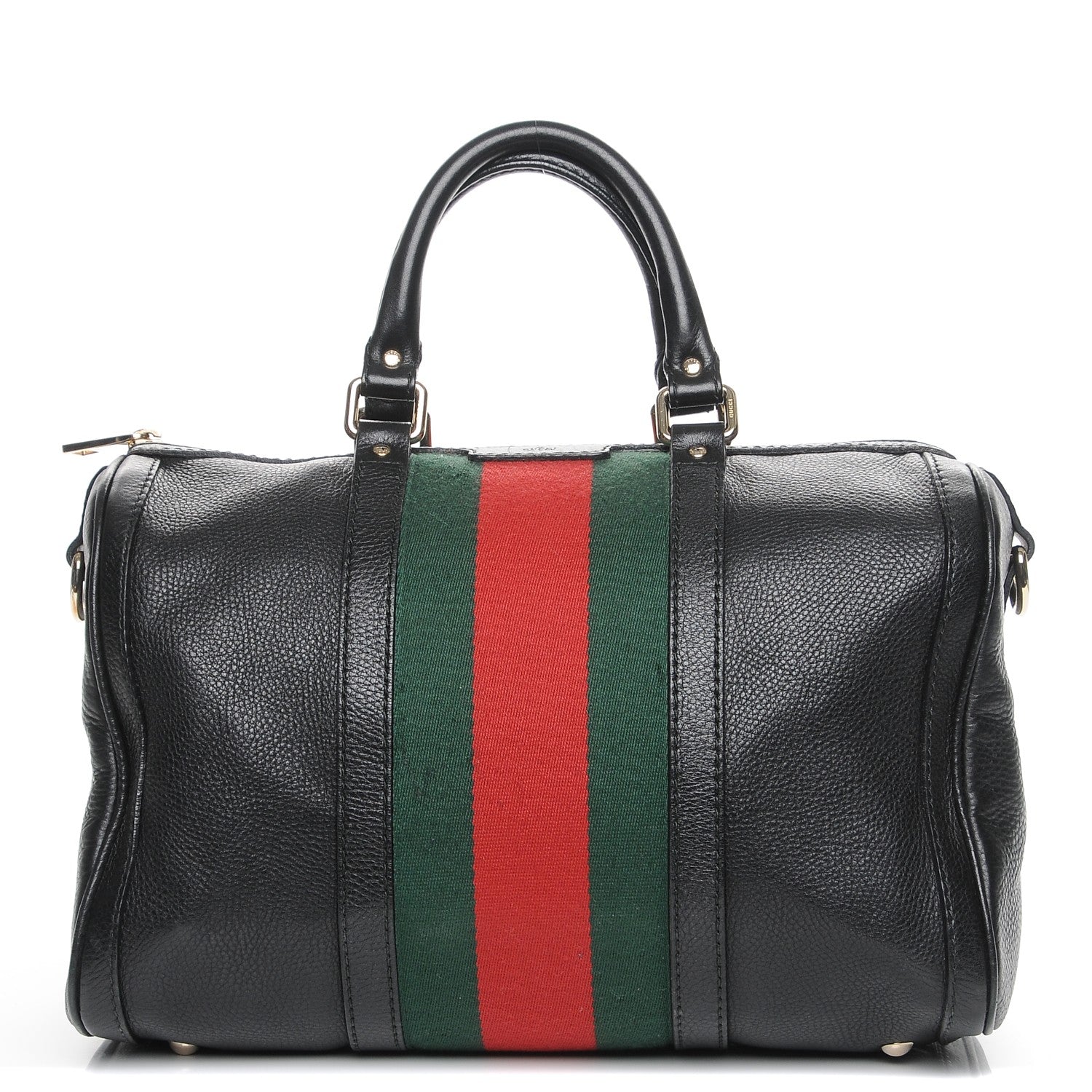 Gucci Calfskin Vintage Web Medium Boston Black 1 of 11