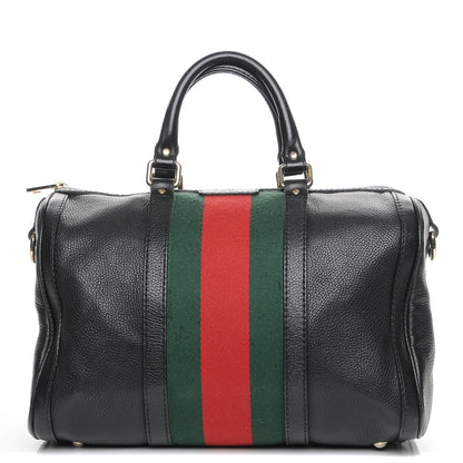 Gucci Calfskin Vintage Web Medium Boston Black 1 of 11