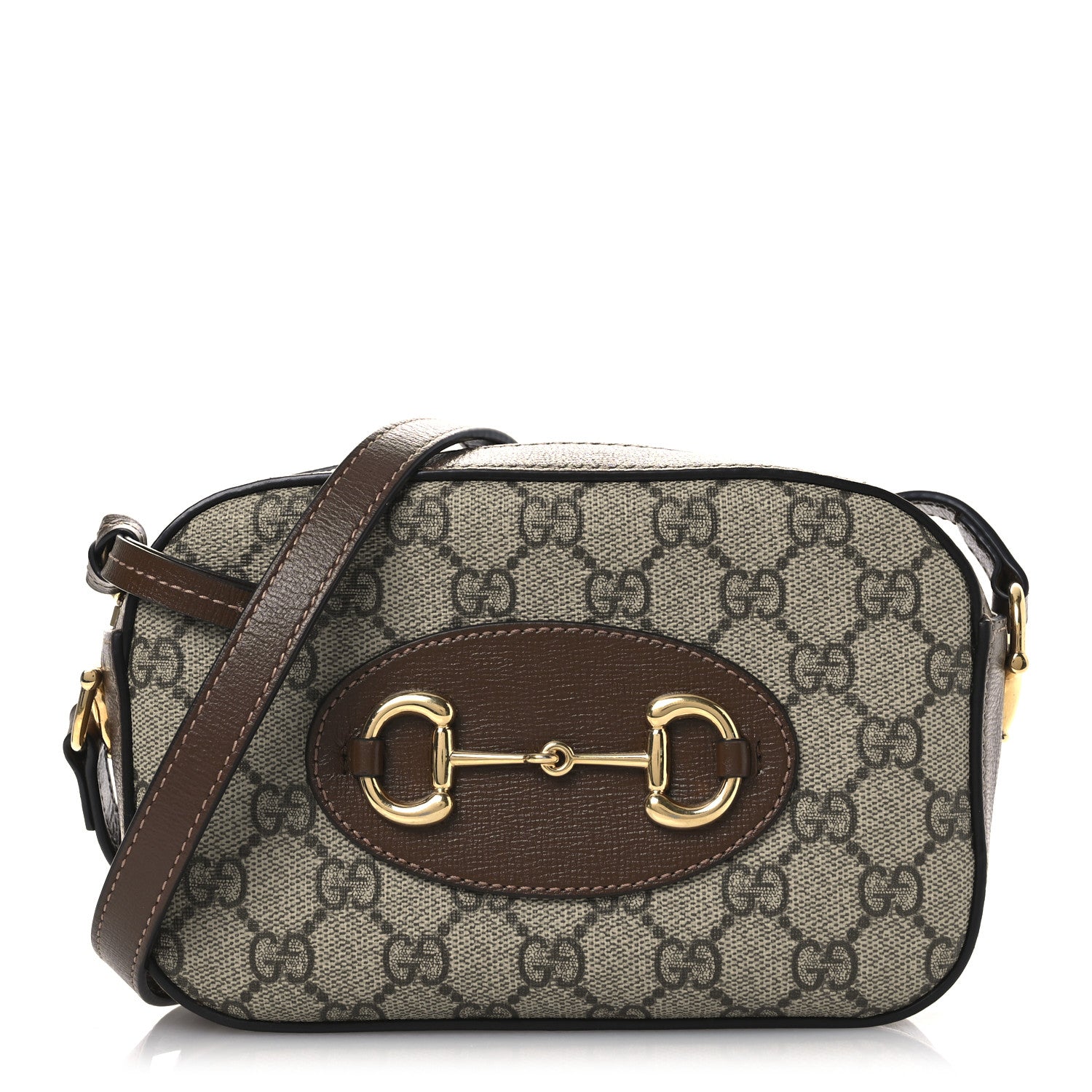 Gucci GG Supreme Monogram Mini Horsebit 1955 Camera Shoulder Bag Beige Brown Sugar 1 of 13