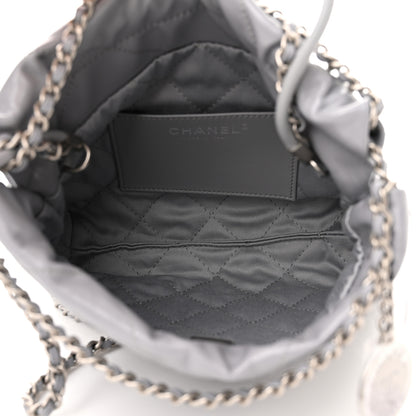 Chanel Shiny Calfskin Quilted Mini Chanel 22 Grey 5 of 10