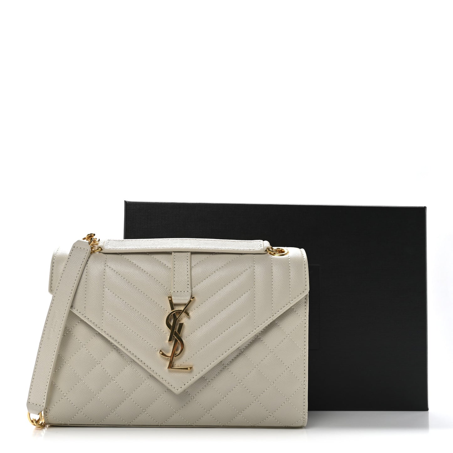 Grain De Poudre Textured Mixed Matelasse Medium Triquilt Monogram Satchel Crema Soft