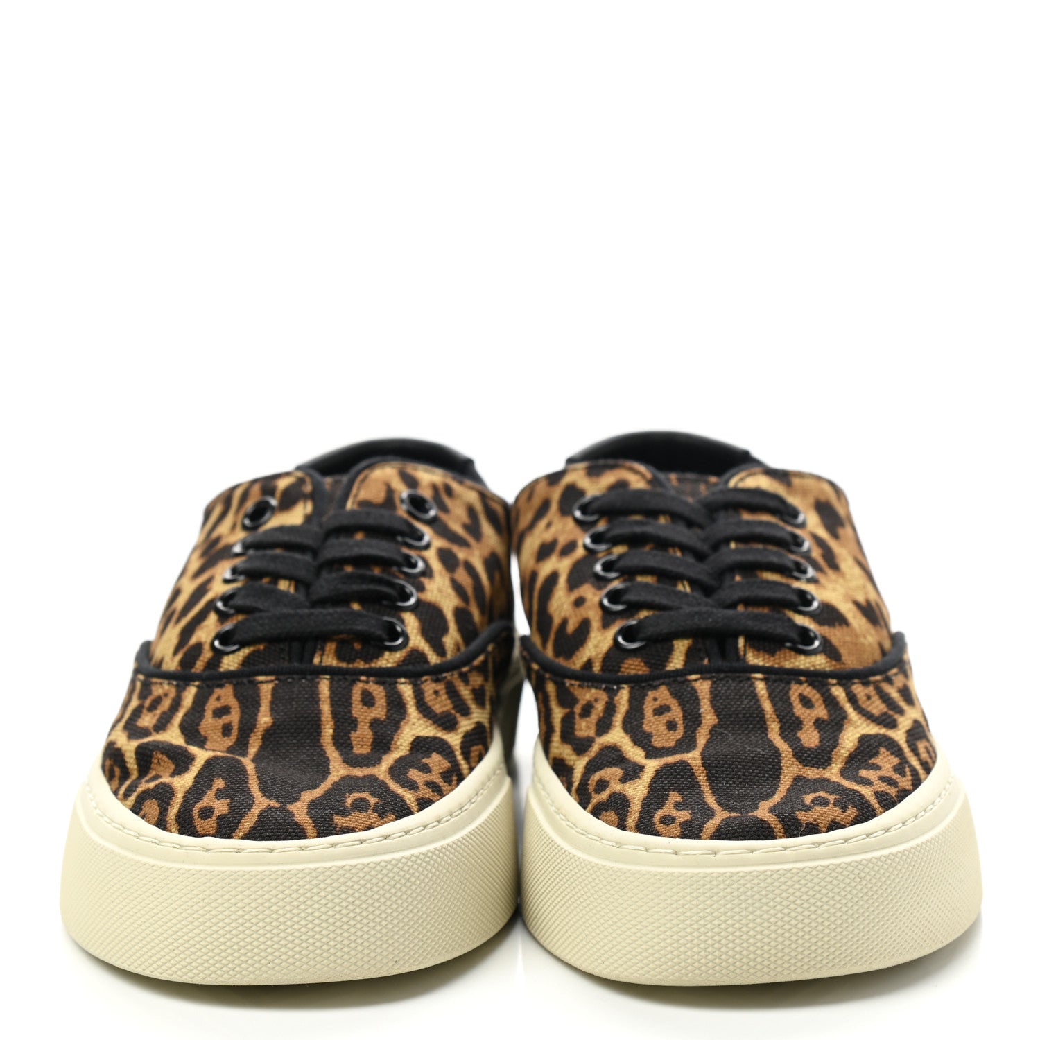 Saint Laurent Canvas Leopard Print Venice Low Top Sneakers 36 Black 2 of 8
