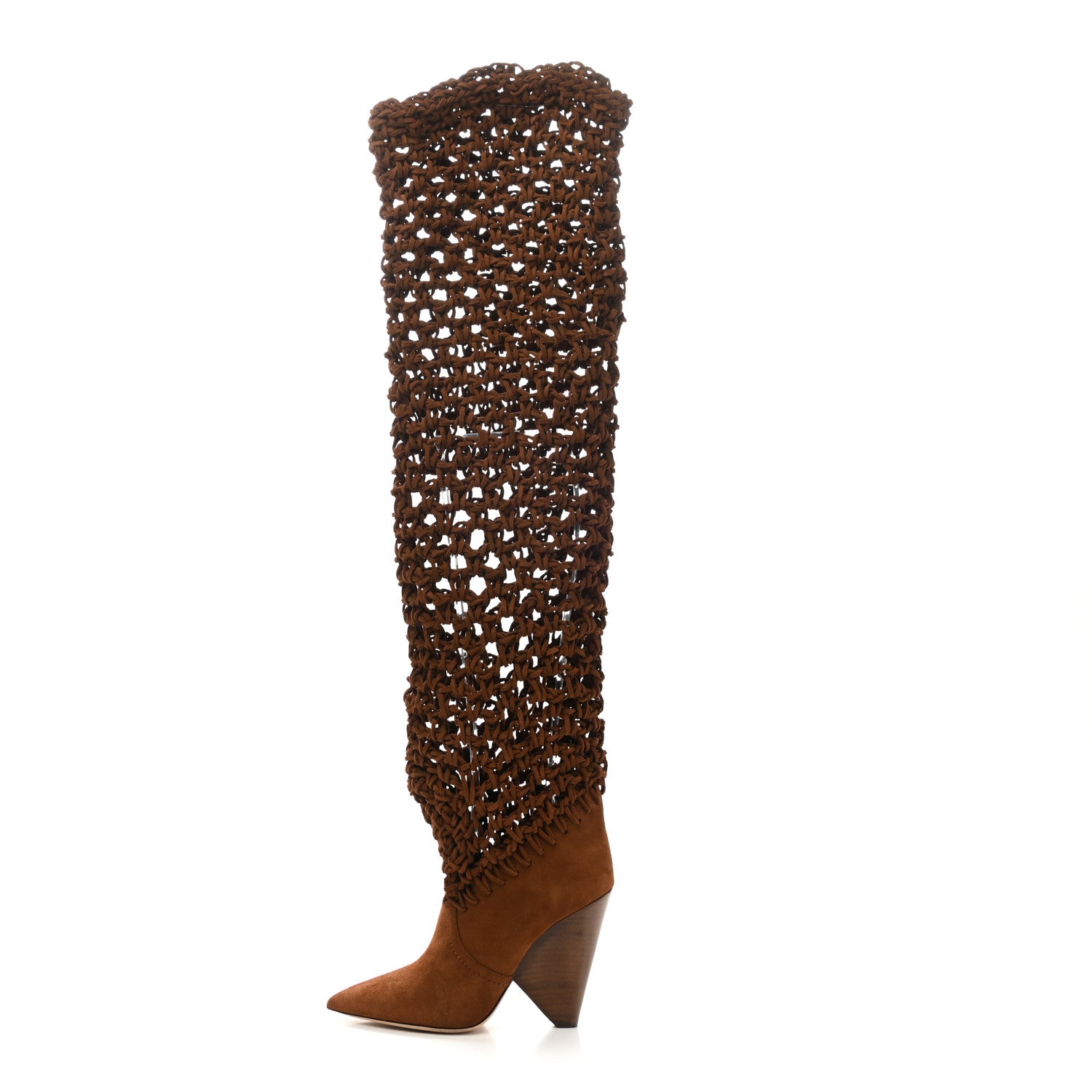 Saint Laurent Suede Twine Soho Niki 105 Thigh High Boots 37 Light Land 1 of 6