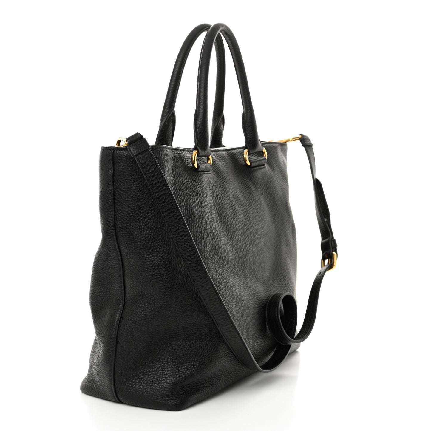 Vitello Daino Shopping Tote Black