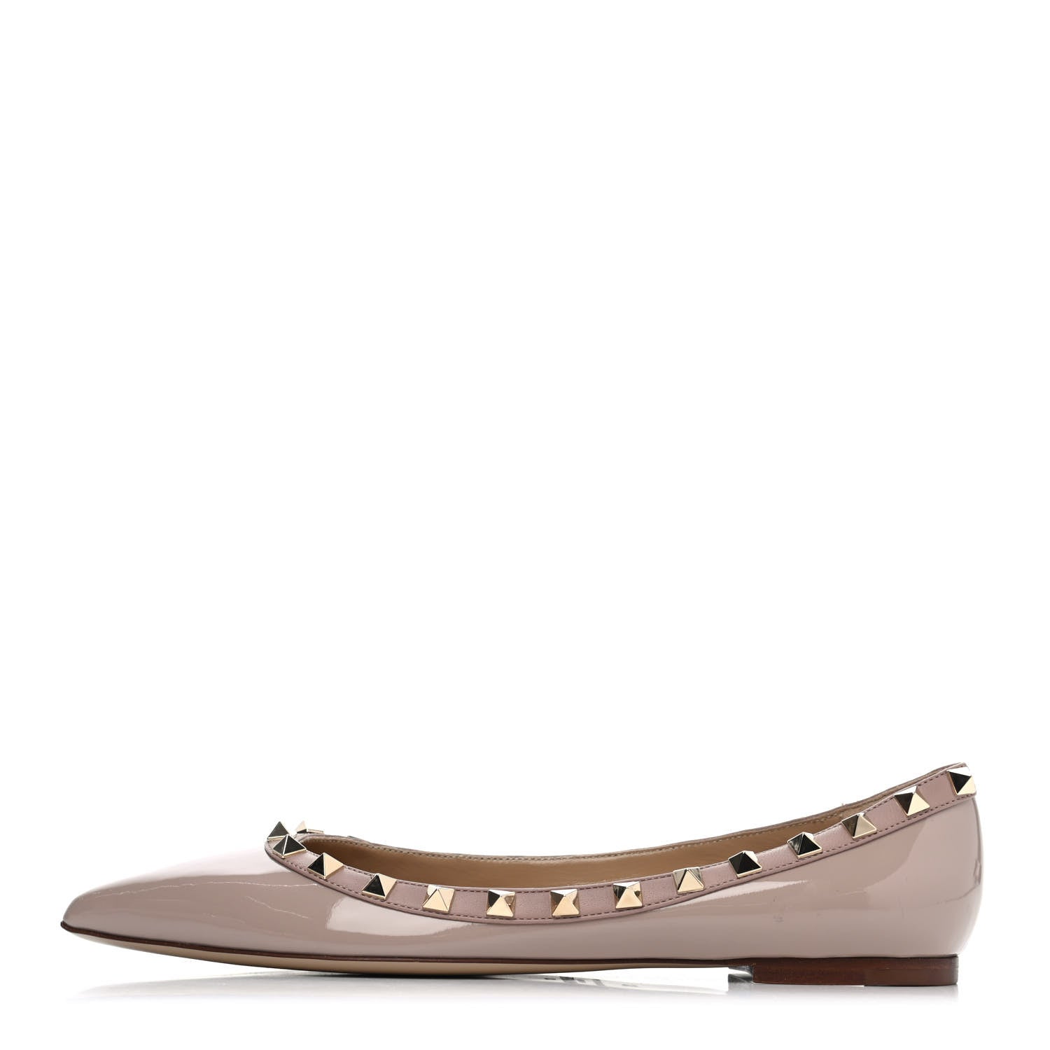 Valentino Garavani Patent Rockstud Ballerina Flats 37 Poudre 1 of 4