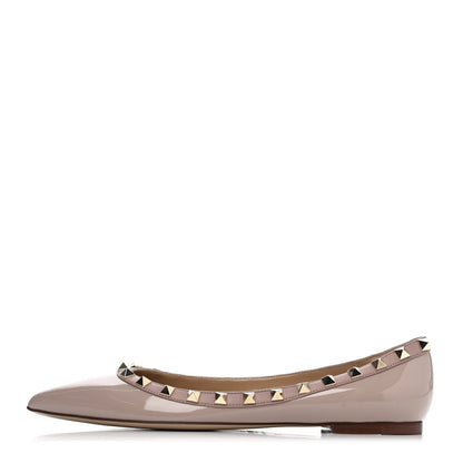 Valentino Garavani Patent Rockstud Ballerina Flats 37 Poudre 1 of 4
