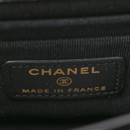 Chanel Lambskin Quilted Top Handle Flap Clutch With Chain Black 6 of 11