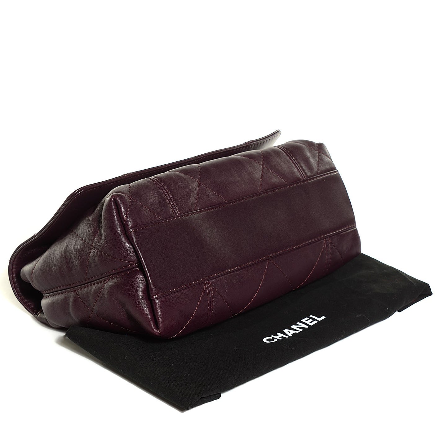 Lambskin Quilted Large Soft Touch Flap Burgundy