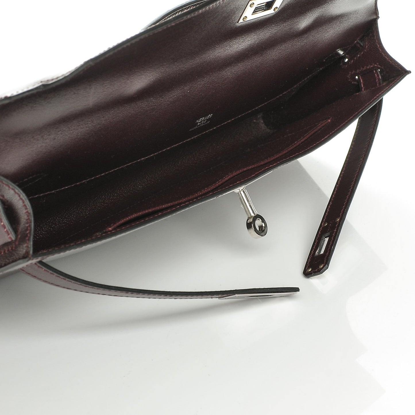 Tadelakt Kelly Cut Clutch Prune