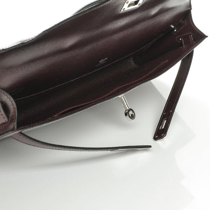 Hermes Tadelakt Kelly Cut Clutch Prune 5 of 7